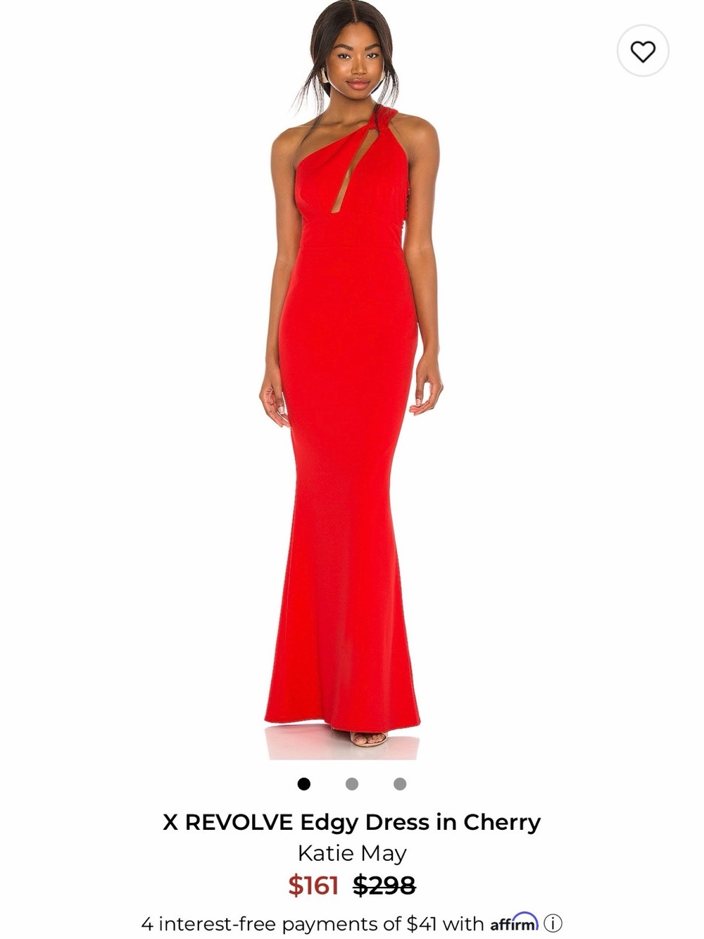 Katie May One-Shoulder Mermaid Gown in Cherry Red